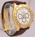 UNPOLISHED Rolex Daytona Cosmograph INVERTED 6 White 18K Yellow Gold 16518 Watch