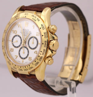 UNPOLISHED Rolex Daytona Cosmograph INVERTED 6 White 18K Yellow Gold 16518 Watch