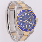 Rolex Submariner Date Ceramic BLUE Two-Tone 18K Yellow Gold 40mm 116613 LB