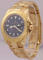 UNPOLISHED Rolex Yacht-Master BLUE 18K Yellow Gold 40mm NO-HOLES 16628 Watch