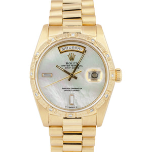 Rolex Day-Date President Mother Of Pearl DIAMOND Dial 36mm 18K Gold Watch 18038