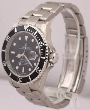 STICKERED Rolex Submariner Date 40mm Black REHAUT Stainless Steel 16610 Watch