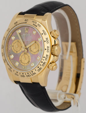 MINT Rolex Daytona Cosmograph FACTORY MOP DIAMOND 18K Yellow Gold Watch 116518