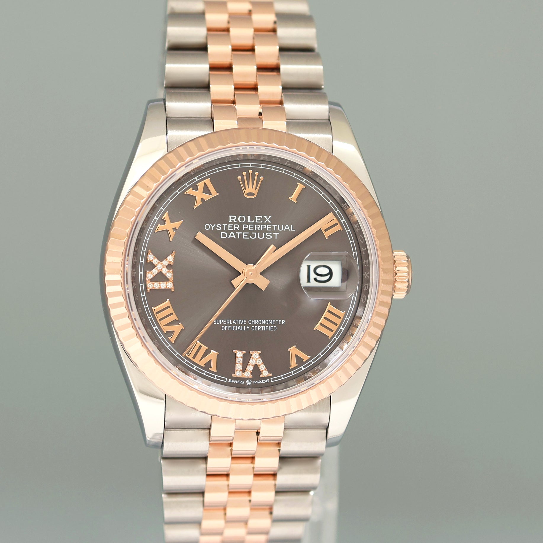 MINT PAPERS Rolex DateJust 36mm Jubilee Rhodium Diamond Rose Gold 126231 Watch