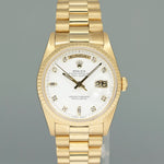 1994 MINT Rolex President Day Date White Diamond 18238 Double Quick Gold Watch