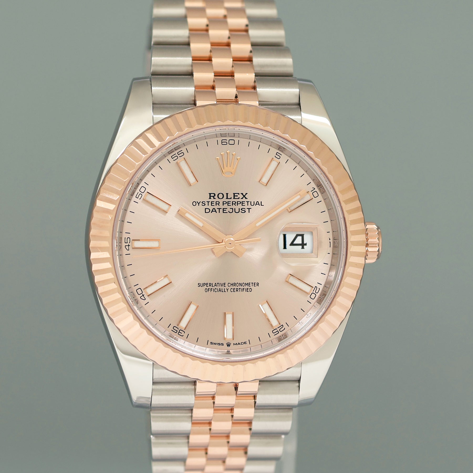 2022 Rolex DateJust 41 126331 Sundust Everose Gold Two-Tone Jubilee Watch Box