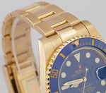 Rolex Submariner Date 40mm Ceramic 18K Yellow Gold Blue Dive Watch 116618 LB