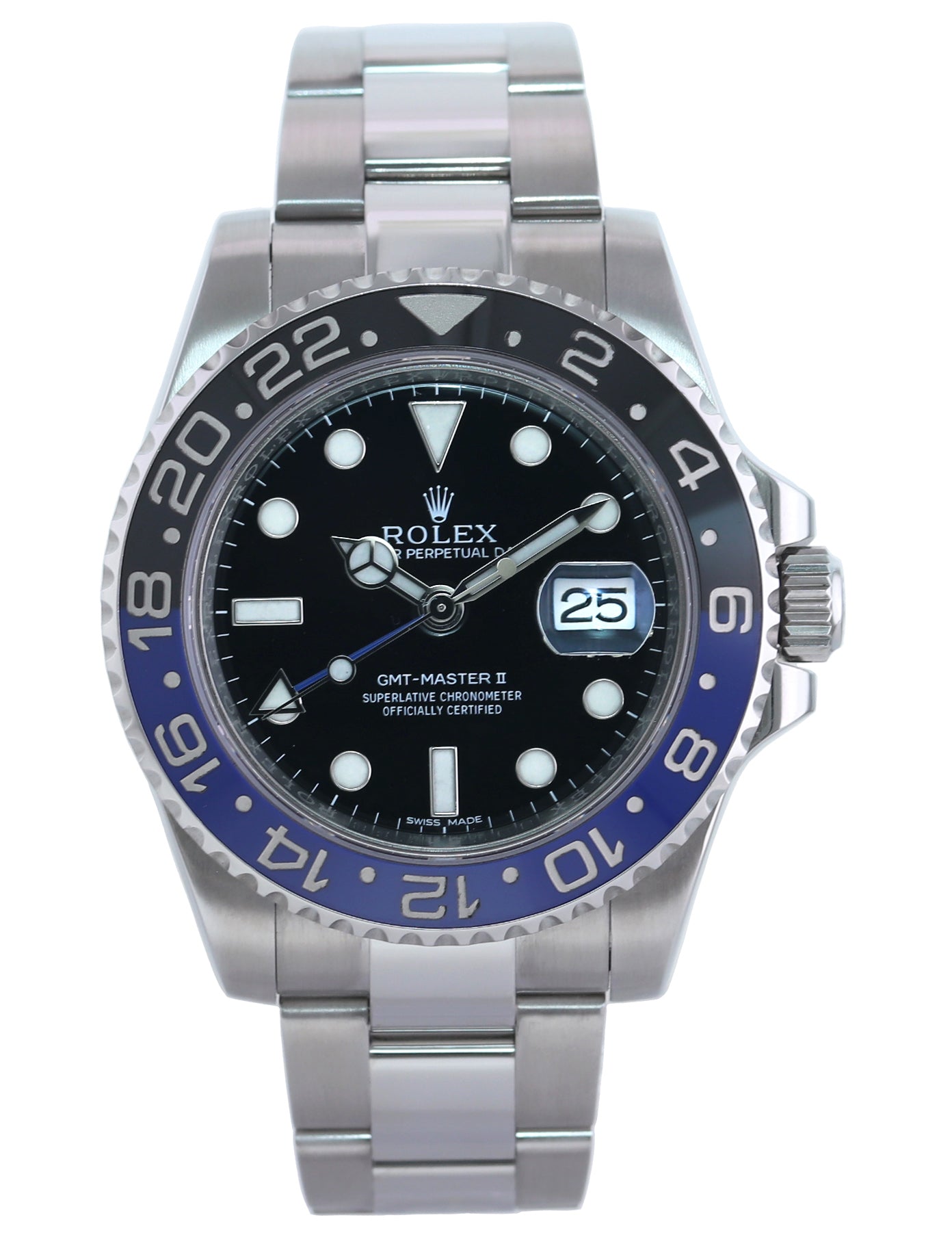 MINT 2015 PAPERS Rolex GMT Master II 116710 BLNR Steel Ceramic Batman Blue Watch