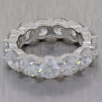 9.15ctw Round GIA Diamond 5mm Platinum Shared Prong Eternity Wedding Band Ring