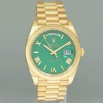 2020 MINT Rolex Day-Date 40 President 228238 Green Enamel Roman Gold Watch Box