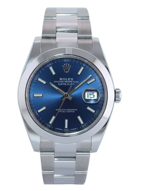 MINT 2020 Rolex DateJust 41 Steel 126300 Blue Dial Oyster Band 41mm Watch Box