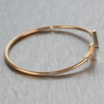 Tiffany & Co. 18k Rose Gold 0.22ctw Diamond Wire "T" Bangle Bracelet