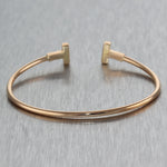Tiffany & Co. 18k Rose Gold 0.22ctw Diamond Wire "T" Bangle Bracelet