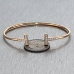 Tiffany & Co. 18k Rose Gold 0.22ctw Diamond Wire "T" Bangle Bracelet