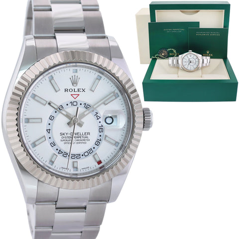 2021 MINT Rolex White Dial Sky-Dweller White Gold 42mm 326934 Watch Box