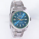 MINT 2022 Rolex Milgauss Blue Anniversary Green 116400GV Steel 40mm Watch Box