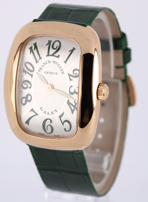 Franck Muller Galet 18k Gold Silver Green 34mm Quartz 3002MQZVVR Leather Watch