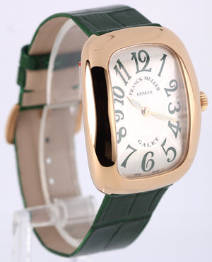 Franck Muller Galet 18k Gold Silver Green 34mm Quartz 3002MQZVVR Leather Watch