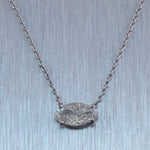 14k White Gold 0.64ct Marquise Cut Diamond Solitaire Pendant 18" Necklace