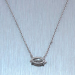 14k White Gold 0.64ct Marquise Cut Diamond Solitaire Pendant 18" Necklace