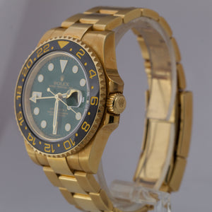 ORIGINAL GREEN DIAL Rolex GMT-Master II Ceramic PAPERS 18K Gold 40mm 116718 B+P