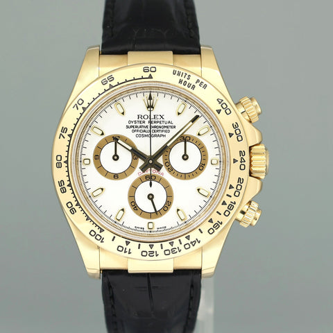 2008 MINT Rolex Daytona Cosmograph Champagne 116518 Yellow Gold Rubber Watch