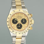 MINT Rolex Daytona 116523 Champagne Paul Newman Steel Yellow Gold Two Tone Watch