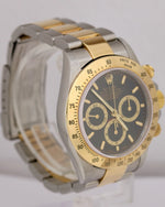 2000 Rolex Daytona Cosmograph ZENITH 40mm BLACK 18K Gold P-SERIAL Steel 16523