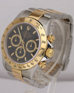 2000 Rolex Daytona Cosmograph ZENITH 40mm BLACK 18K Gold P-SERIAL Steel 16523