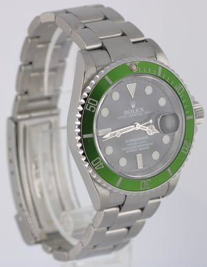 Rolex Submariner Date KERMIT Stainless Steel GREEN Black 40mm 16610 LV Watch