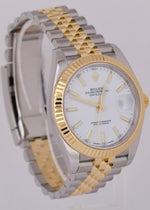 MINT PAPERS Rolex DateJust 41 WHITE 18K Gold Steel Fluted 41mm JUBILEE 126333