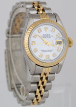 MINT Ladies Rolex DateJust MOTHER OF PEARL DIAMOND 18K Gold JUBILEE 26mm 69173