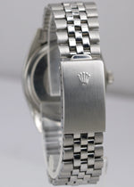 Rolex DateJust 36mm SILVER PIE PAN Stainless Steel 18K Fluted JUBILEE 1601 BOX