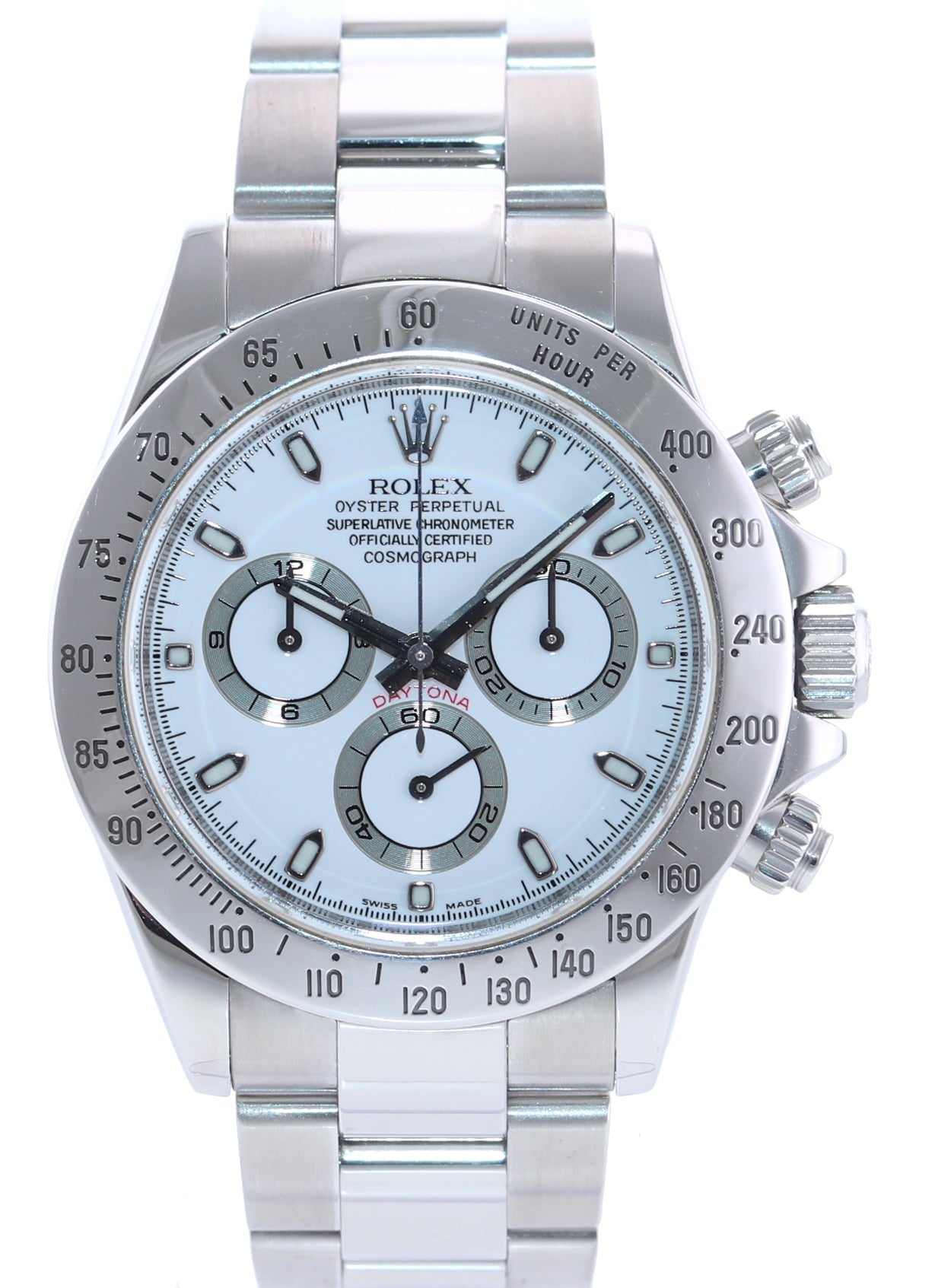 MINT 2005 Rolex Daytona 116520 White Dial Steel Chronograph 40mm Watch Box