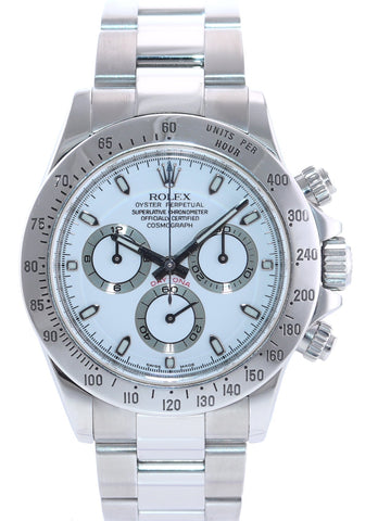 MINT 2005 Rolex Daytona 116520 White Dial Steel Chronograph 40mm Watch Box