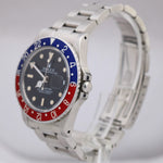1984 VINTAGE Rolex GMT-Master GLOSSY PATINA Blue Red PEPSI Steel Date 16750