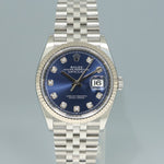 2023 NEW Rolex DateJust 36mm Blue Diamond 126234 Jubilee White Gold Watch Box