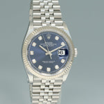 2023 NEW Rolex DateJust 36mm Blue Diamond 126234 Jubilee White Gold Watch Box