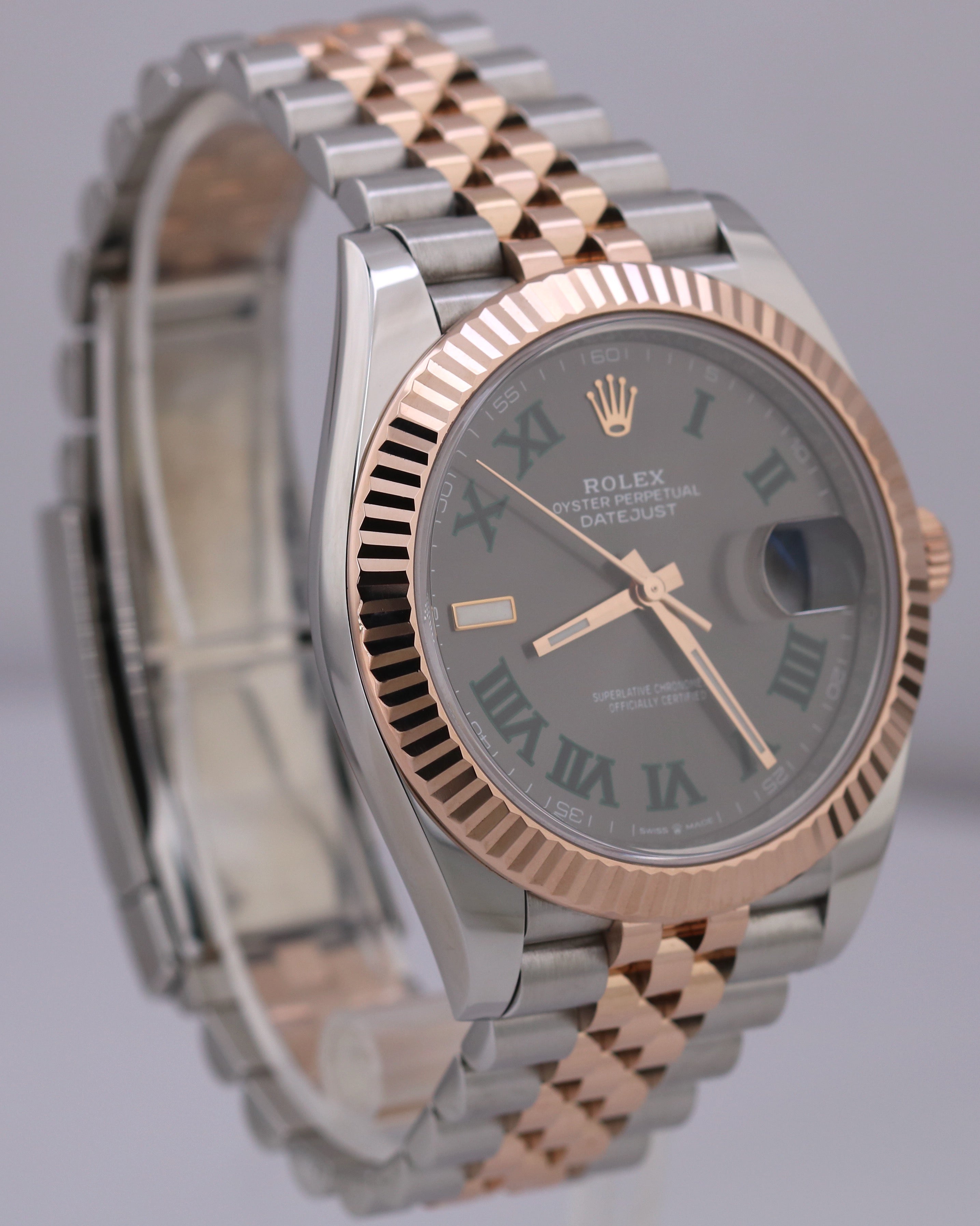 MINT 2022 Rolex DateJust WIMBLEDON Rose Gold Two-Tone Steel JUBILEE 41mm 126331