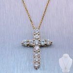 Modern 14k Yellow Gold 2.65ctw Diamond Cross 20" Necklace