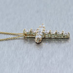 Modern 14k Yellow Gold 3.12ctw Diamond Cross 20" Necklace