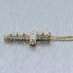 Modern 14k Yellow Gold 3.12ctw Diamond Cross 20" Necklace