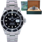 1989 MINT Rolex Submariner Date Tritium 16610 Steel Black 40mm Oyster Watch Box