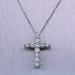 Modern 14k White Gold 2.65ctw Diamond Cross 20" Necklace