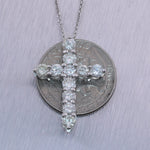 Modern 14k White Gold 2.65ctw Diamond Cross 20" Necklace