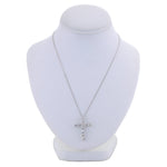 Modern 14k White Gold 3.12ctw Diamond Cross 20" Necklace