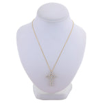 Modern 14k Yellow Gold 3.12ctw Diamond Cross 20" Necklace