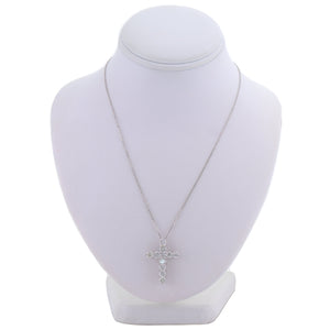 Modern 14k White Gold 2.65ctw Diamond Cross 20" Necklace