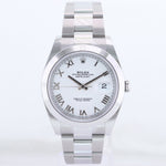 2023 MINT Rolex DateJust 41 Steel 126300 White Roman Oyster Watch Box