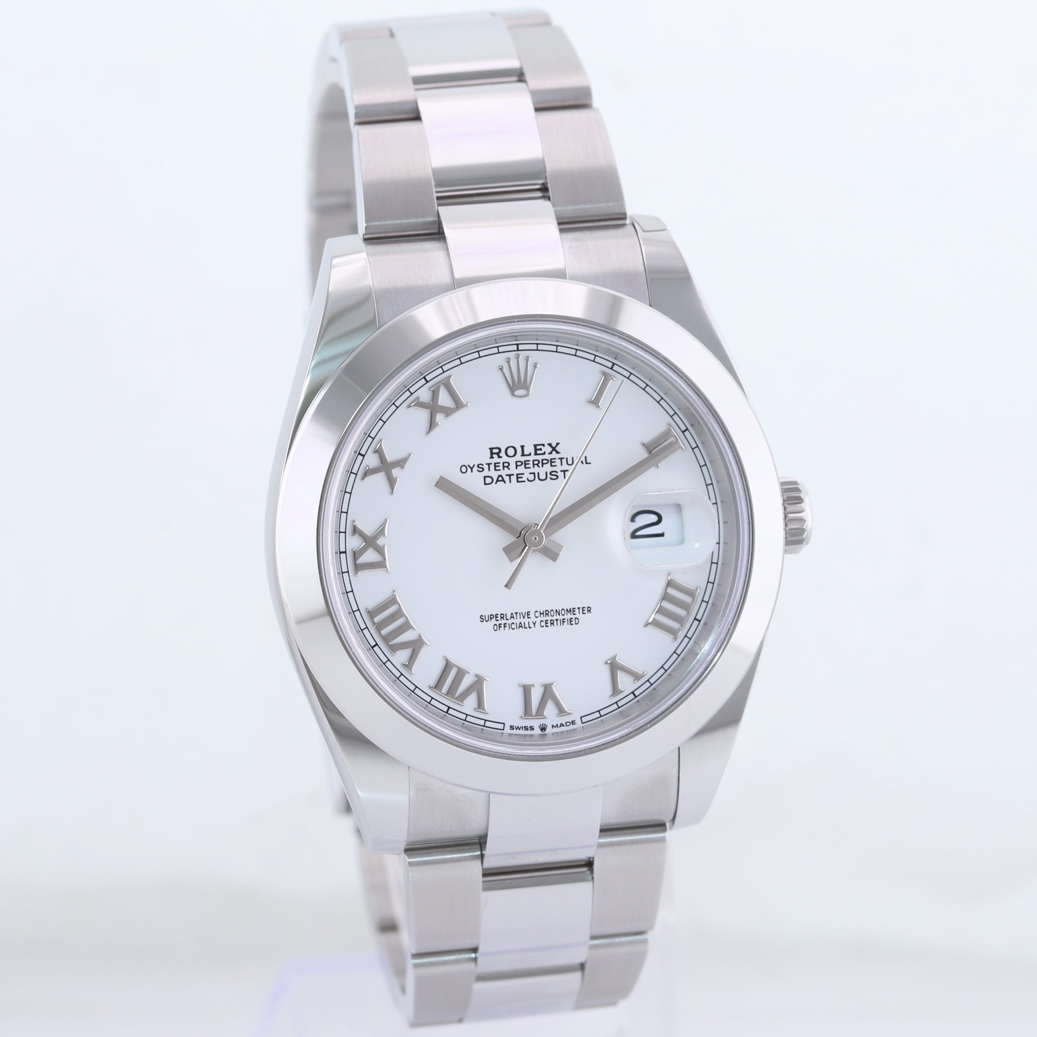 2023 MINT Rolex DateJust 41 Steel 126300 White Roman Oyster Watch Box